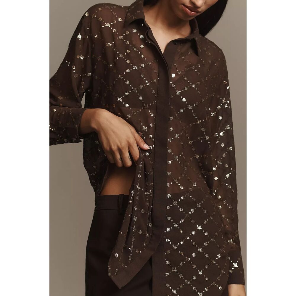 Scotch & Soda Sequin Button-down Shirt Size XL